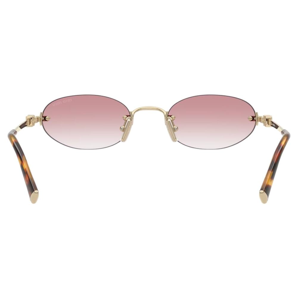New MIU MIU Sunglasses Gold Metal Pink Oval Authentic Gradient MIU MIU - Picture 4 of 6